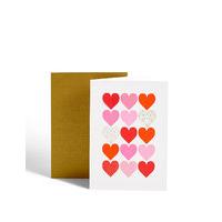 Pink & Red Hearts Anniversary Card