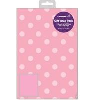 pink polka dot gift wrap