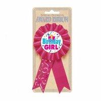 pink birthday girl party ribbon