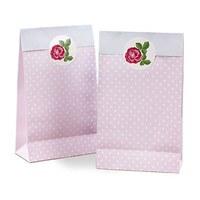 Pink Vintage Rose Paper Favour Bag