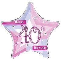 pink 40th birthday balloon