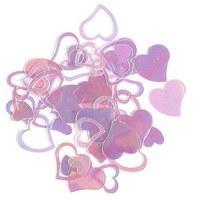 Pink Iridescent Large Hearts Confetti