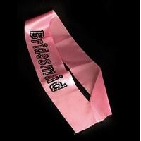 Pink Bridesmaid Printed Sash