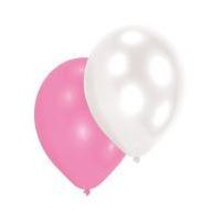 Pink, White and Lilac Latex Balloons 10 Pack