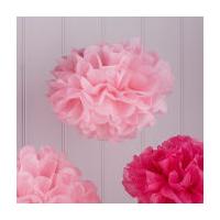 Pink Paper Pompoms 5 Pack