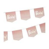 Pink Ombre and Gold Foil Party Bunting 1.5 m