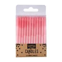 Pink Ombre Birthday Candles 24 Pack