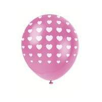 Pink Heart Latex Balloons 5 Pack