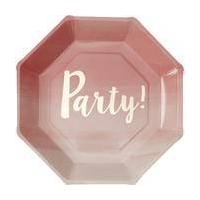 Pink Ombre Party Paper Plates 8 Pack