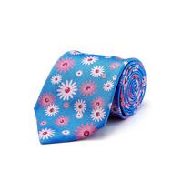 Pink/Blue Floral - Men\'s Printed Silk Tie