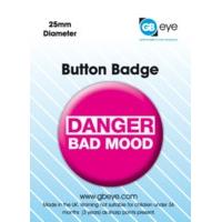 pink danger mood swings button badge