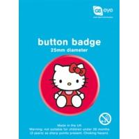 Pink Sitting Hello Kitty Button Badge