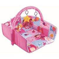 pink girls baby basket play mat comfortable cushioned soft
