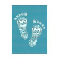 pitter patter boy new baby card