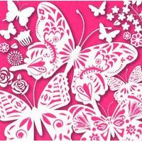 pink butterfly blank card