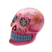 pink skull day of the dead money box