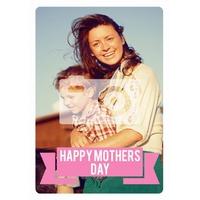 pink banner photo upload mothers day card