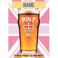 pint personalised every day card