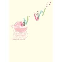 Pink Pram | New Baby Card | CM1034