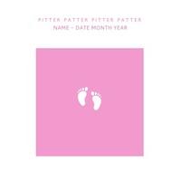 pitter patter pitter baby girl new baby personalised card