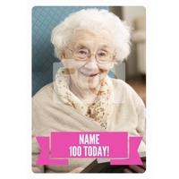 Pink 100 Today | Photo 100th Birthday Card