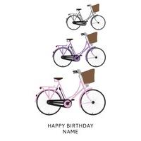 pink bikes birthday card