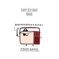 pirate radio birthday card od1029