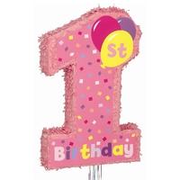 Pink 1st Birthday Pinata
