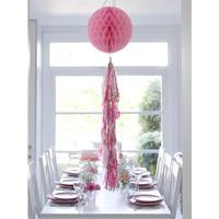 Pink Honeycomb & Tassel Decoration