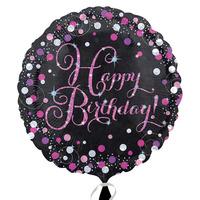 Pink Celebration Happy Birthday Helium Balloon