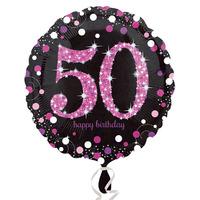 Pink Celebration Age 50 Helium Balloon