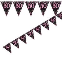 Pink Celebration Foil Flag Banner 50