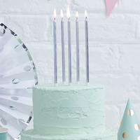 Pick and Mix Tall Silver Party Candles
