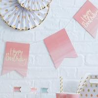 Pick and Mix Pink Ombre Happy Birthday Bunting