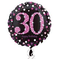 Pink Celebration Age 30 Helium Balloon