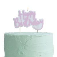 Pick and Mix Pink Happy Birthday Candle