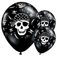 Pirate Skull and Cross Bones Latex Party Balloons