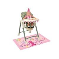 pink high chair decoration kit