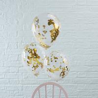 Pick and Mix Gold Confetti Party Balloons