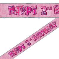 Pink 2nd Birthday Foil Banner