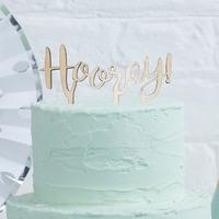 Pick and Mix Wooden Hooray Party Cake Topper