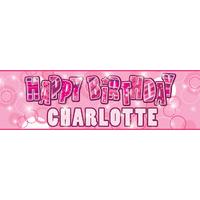 Pink Glitz Personalised Party Banner