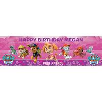 Pink Paw Patrol Personalised Party Banner