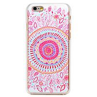 pink painted flower pattern transparent pc back cover for iphone 6