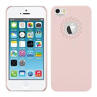 Pink PC Hard Case with Engraving Flower and Heart-Shaped Hole for iPhone 5/5s/SE