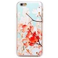 pink flower pattern transparent pc back cover for iphone 6