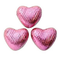 pink chocolate hearts bag of 50