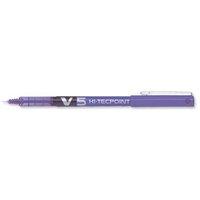 Pilot V5 Rollerball Pen Needle Tip 0.5mm Line 0.3mm (Violet) Pack of 12 Pens
