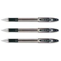 Pilot G-3 Gel Rollerball Pen Refillable Rubber Grip 0.7mm Tip 0.5mm Line (Black) Pack of 12 Pens