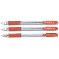 Pilot BPS GP Ballpoint Pen Rubberised Grip Fine 0.7mm Tip 0.27mm Line (Red) Pack of 12 Pens